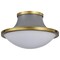 Nuvo Lafayette 1-Light Flush Mount 18 in. Gray/Natural Brass White Opal Glass 60/7916 - alternate 1